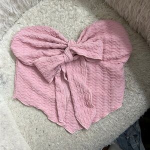 Pink Bow Strapless Top